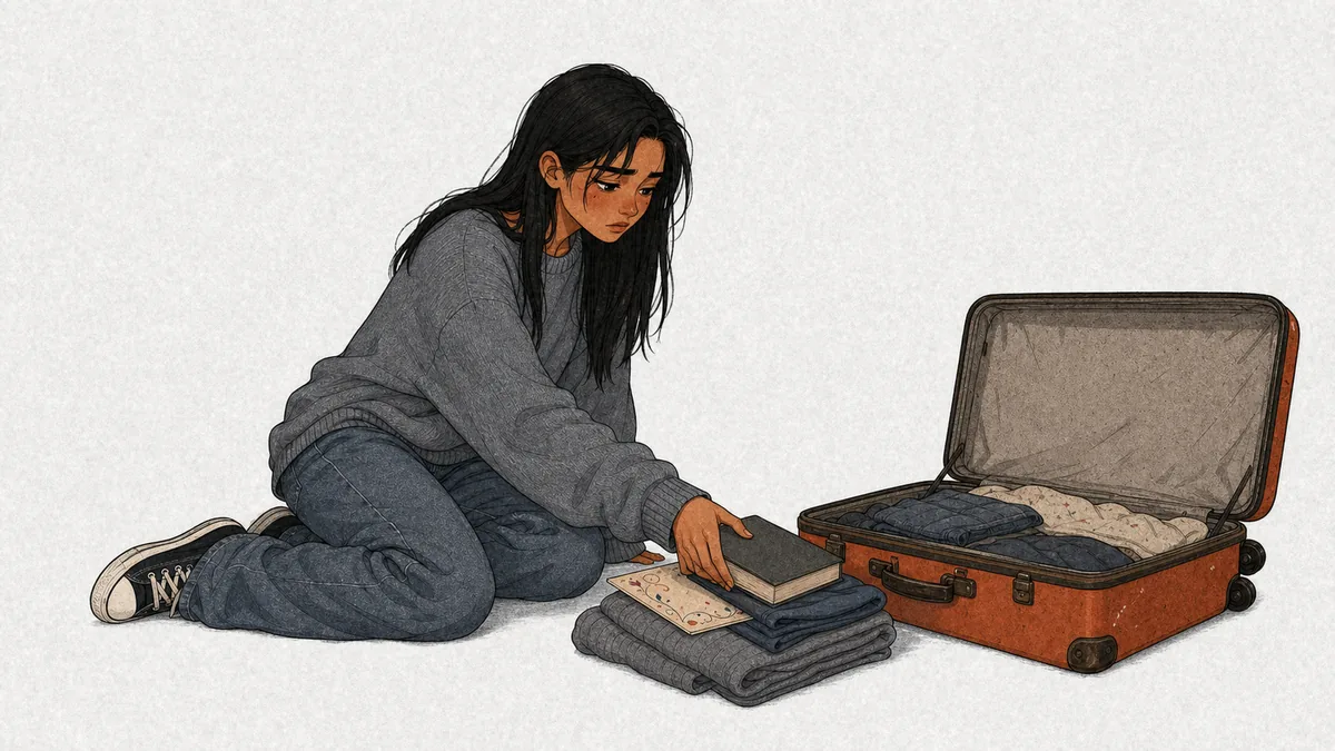 The recipe card slipping out of a book